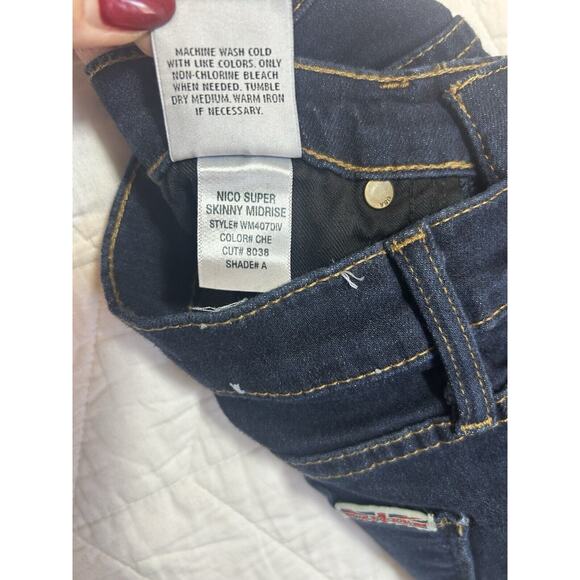 Hudson Jeans Women's Size 25 Nico Midrise Super Skinny Blue Dark Washed Pants - Picture 4 of 7